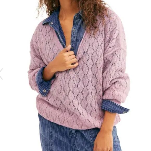 NWT Free People Say Hello Oversized Tunic Sweater - Picture 2 of 5